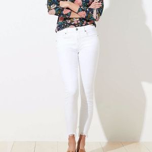 LOFT Chewed Hem Slim Pocket Skinny Crop Jeans